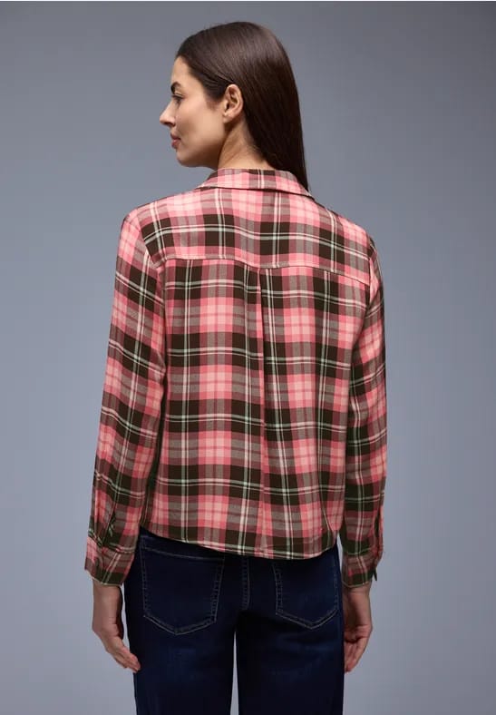 Geruite overhemdblouse