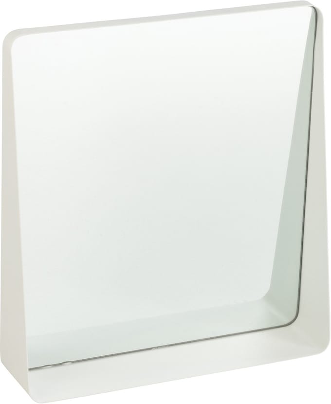 J-Line spiegel Vierkant - metaal/glas - wit - 38 x 41 cm