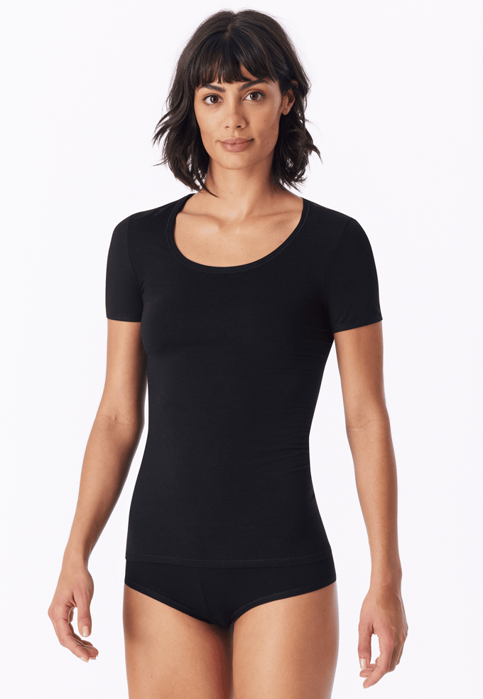 SCHIESSER Personal Fit T-shirt (1-pack) - dames shirt korte mouwen zwart