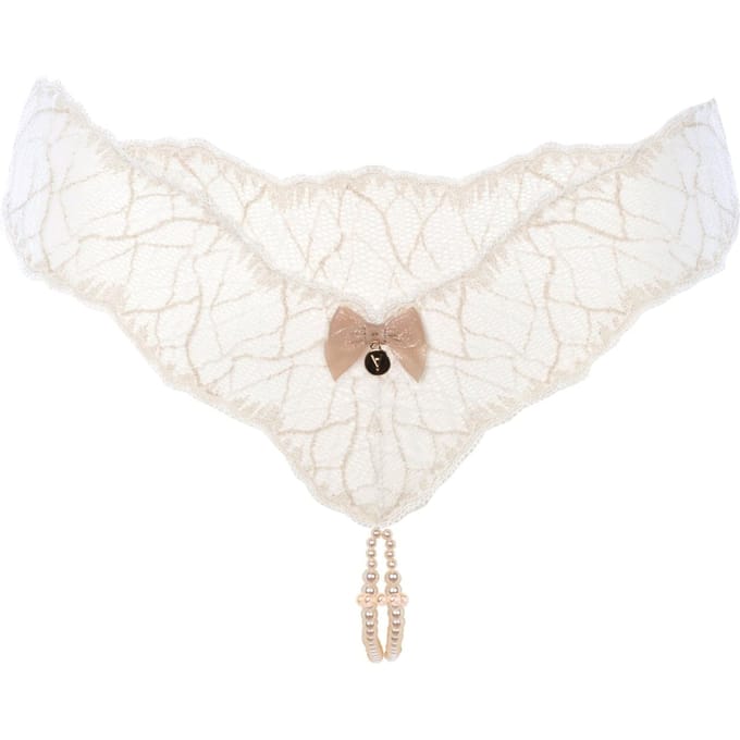 Bracli - Sydney Doppelter Perlenstring Elfenbein - Luxus-Dessous Größe M