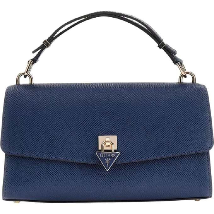 GUESS schoudertas handtas Patsie Top Handle Flap Bag Navy donkerblauw