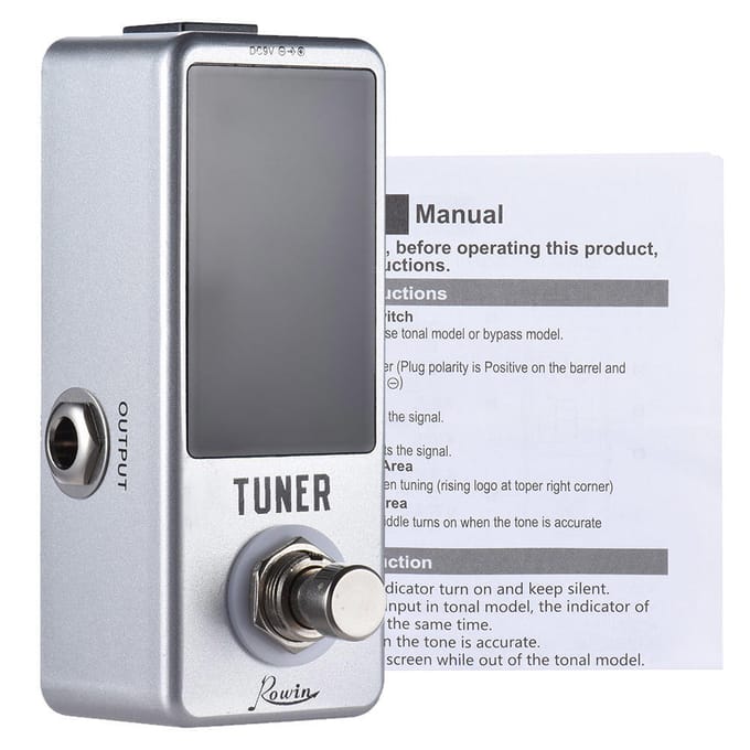Mini Chromatisch Tuner Pedaal Effect LED Display True Bypass voor Gitaar Bas zilver
