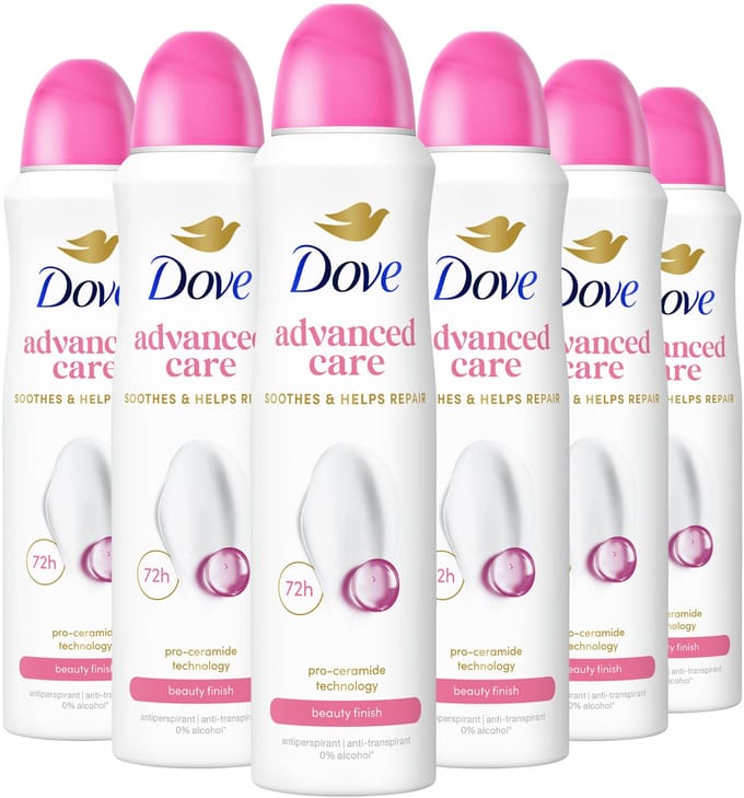 Dove - Anti-Transpirant Deodorant Spray - Advanced Care - Beauty Finish - 6 x 150 ml