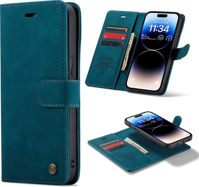Cityhoesje - Bookcase 2-in-1 hoesje - iPhone 15 Pro - Groen