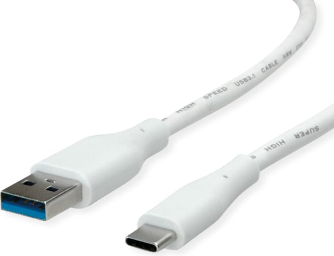 VALUE USB 3.2 Gen 1 kabel, A-C, M/M, wit, 3 m