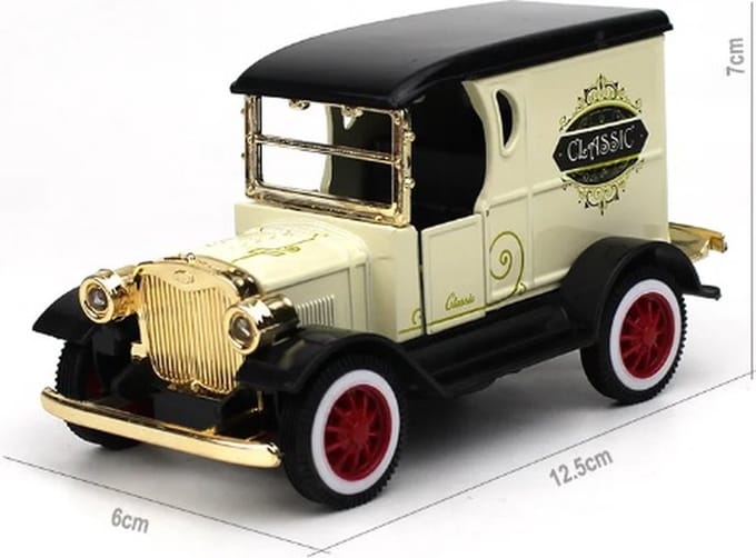 speelgoed auto, retro bestelwagen met pullback motortje, ca. 1:32