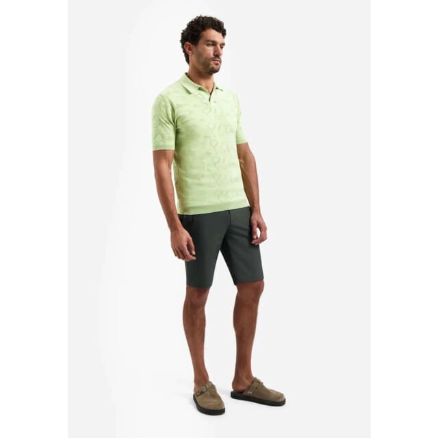 No Excess Pullover Short Sleeve Polo Jacquard Green  M