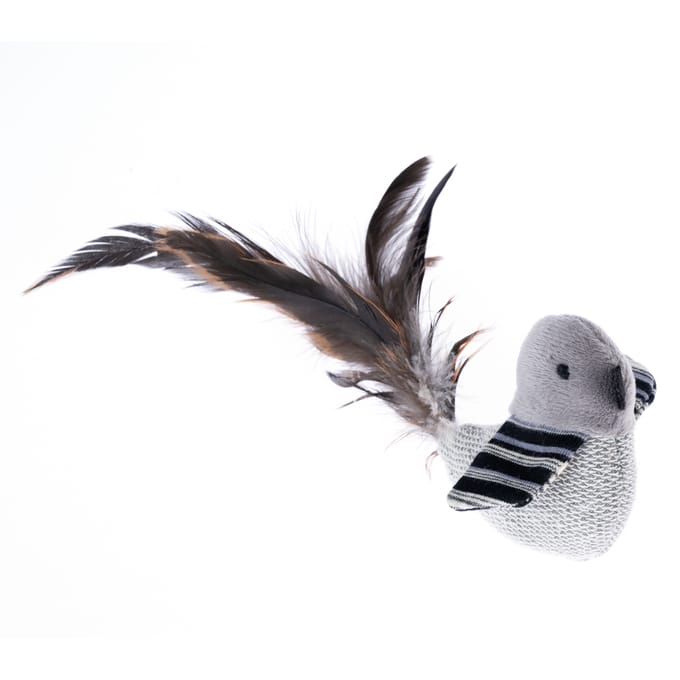 TIAKI kattenspeeltje vogel met veren