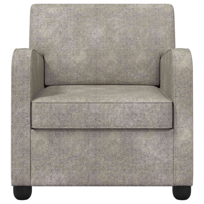 vidaXL - Fauteuil - Lichtgrijs - Kunst - Suède - Leer