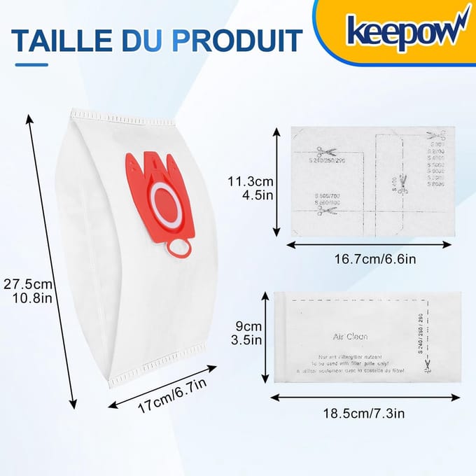 Dailygoods - 5 Stofzuigerzakken voor Miele - Inclusief Filters