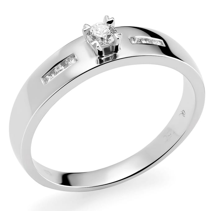 Orphelia RD-3379/50 - Ring - 18 Karaat Witgoud / Diamant 0.13 ct