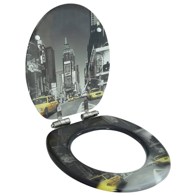 vidaXL - Toiletbril - met - soft-close - deksel - New - York - MDF
