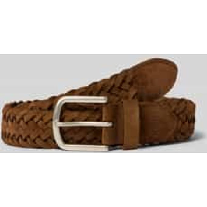 Riem van leer in vlechtlook model 'Vancouver'