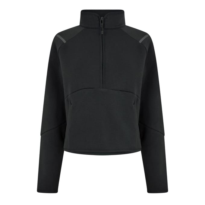 Under Armour Dames-sweatshirt met kwartritssluiting van Unstoppable-fleece, normale pasvorm (Zwart)
