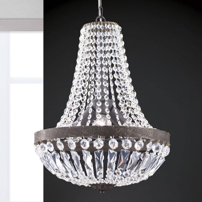ORION Hanglamp Andara, kristal ketting, Ø 40 cm