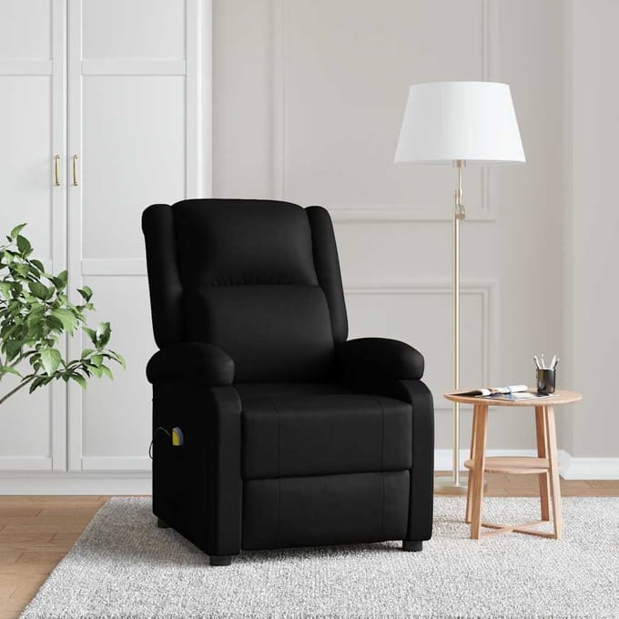 vidaXL - Massagestoel - kunstleer - zwart