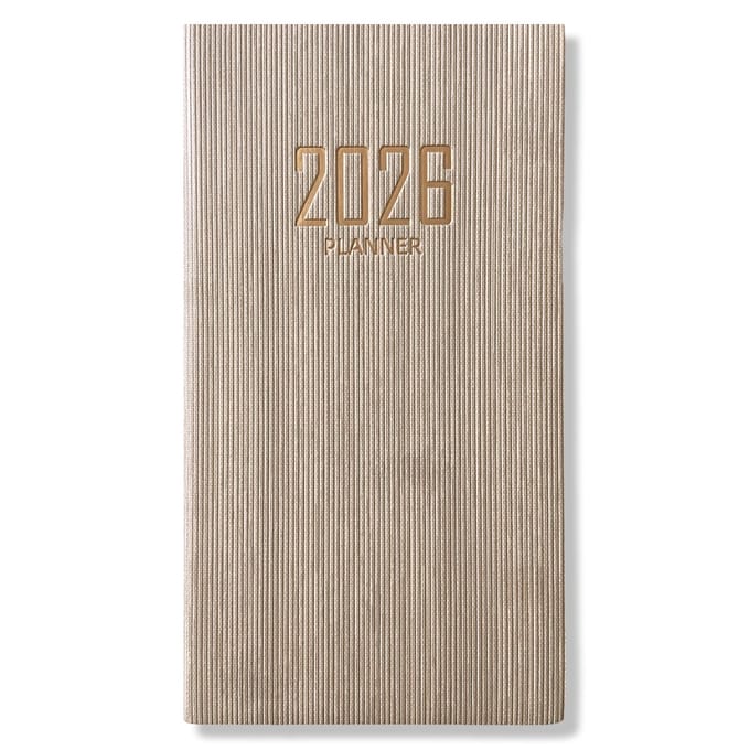 2026 Pocket Agenda - Weekagenda 7D/2P - Softcover Beige - 9,5x17,3cm