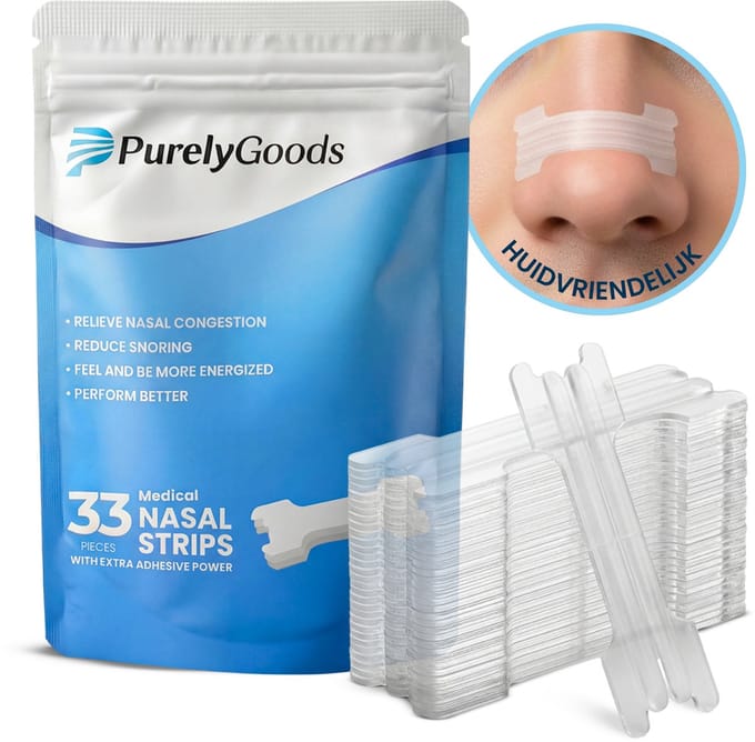 PurelyGoods® Neusstrips 33 Stuks - Anti Snurk - Transparant - One Size