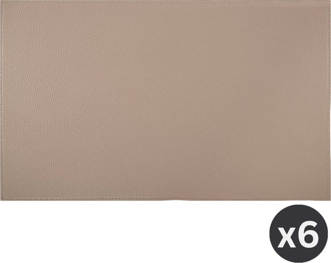 ZICZAC - Placemat TRUDO - SET/6 - Lederlook - 33x45 cm - Rechthoek, zand