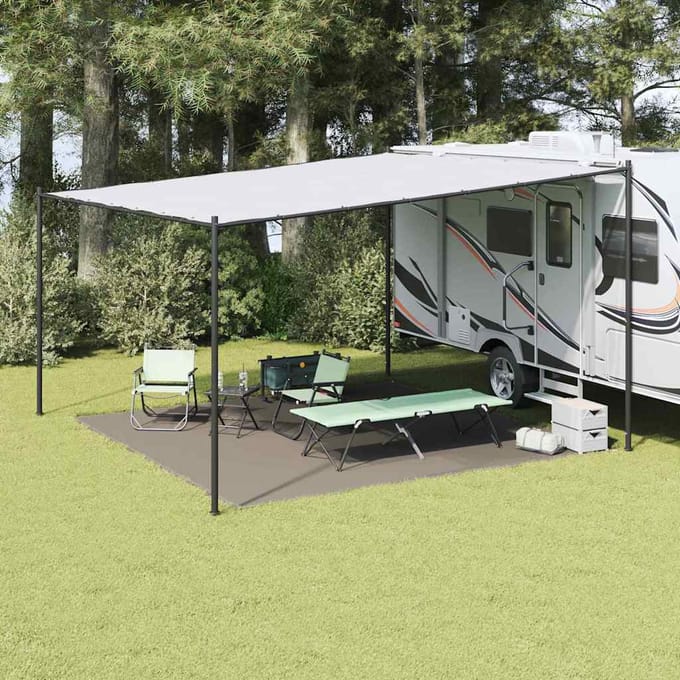 vidaXL - Tenttapijt - Lichtgrijs - 400 - x - 400 - cm - Polyetheen