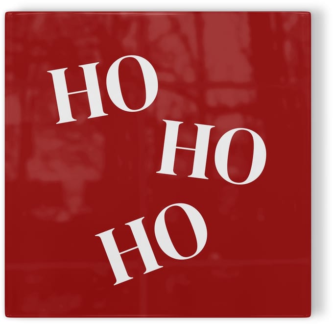 Tegeltje Kerst: HO HO HO – rood – kerst tegeltje – tegeltje met tekst