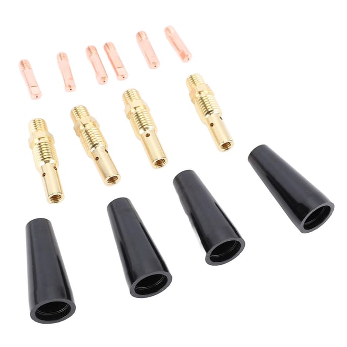 Kit de 48 pièces Buses sans gaz à âme fourrée Accessoire Pistolet de soudage MIG KP1939 1 Buses à âme fourrée 0,9 mm Embouts Diffuseurs de gaz