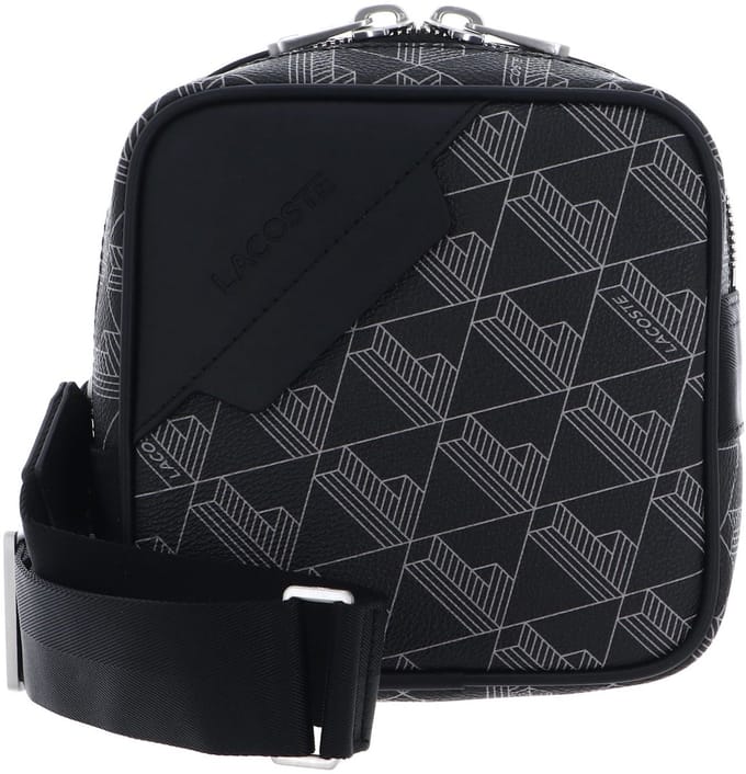 LACOSTE Schoudertas The Blend Square Crossover Bag Monogram Noir Gris Zwart
