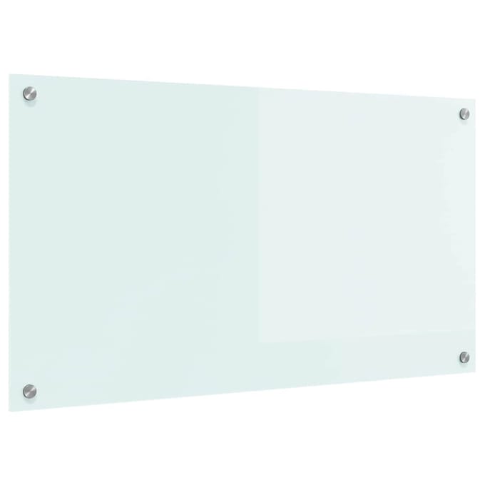 vidaXL - Keuken - Spatscherm - Wit - 90 - x - 50 - cm - gehard - glas