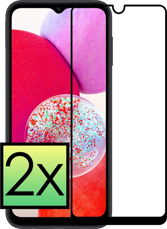 Screenprotector - 2 Stuks - Geschikt voor Samsung Galaxy A14 - Full Cover - Beschermglas - Gehard Glas - Tempered Glass - Screen Protector