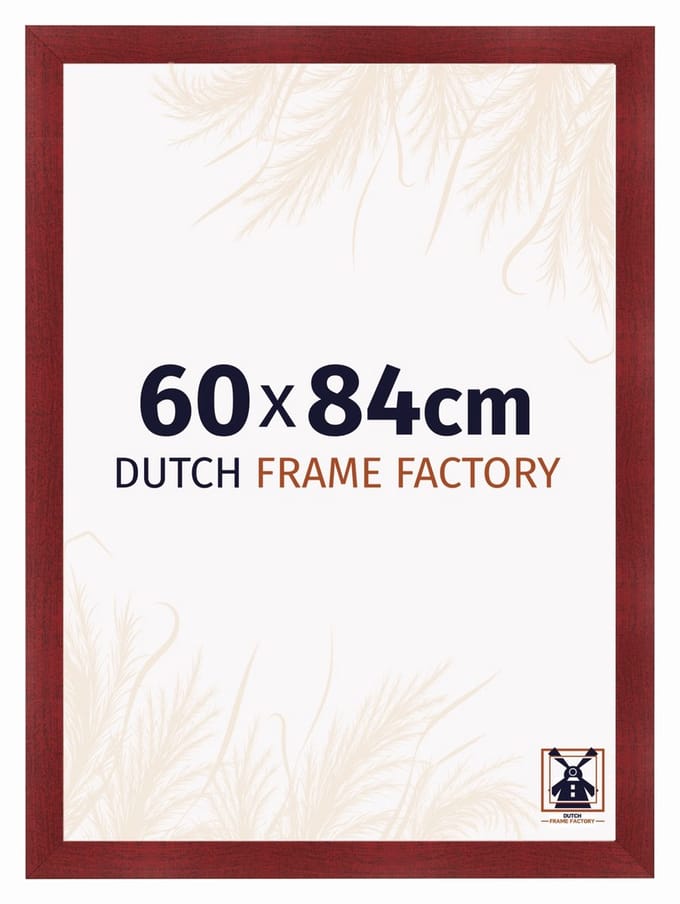 Fotolijst 60x84 cm - MDF - Wijnrood Geveegd - Praag