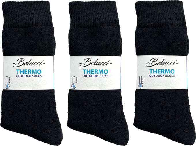 Belucci Thermosokken 6 Paar Zwart Maat 46/48