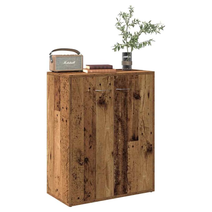 vidaXL - Dressoir - 60x30x75 - cm - bewerkt - hout - oud - houtkleurig