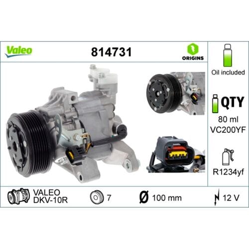 Compressor, airconditioning VALEO ORIGINS NEW OE TECHNOLOGY VALEO 814731