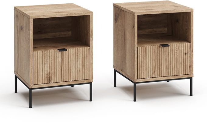 Vicco Eliza Nachtkastje – Set van 2 Viking Eik