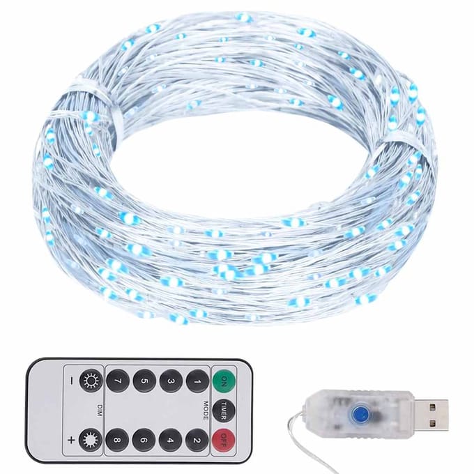 vidaXL - Lichtslinger - met - 150 - LED's - 15 - m - koudwit