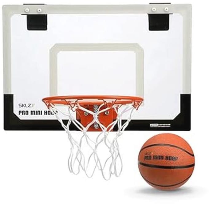 Mini Basketbal Hoop voor Binnen - 45 cm Metaal met Rubberen Bal