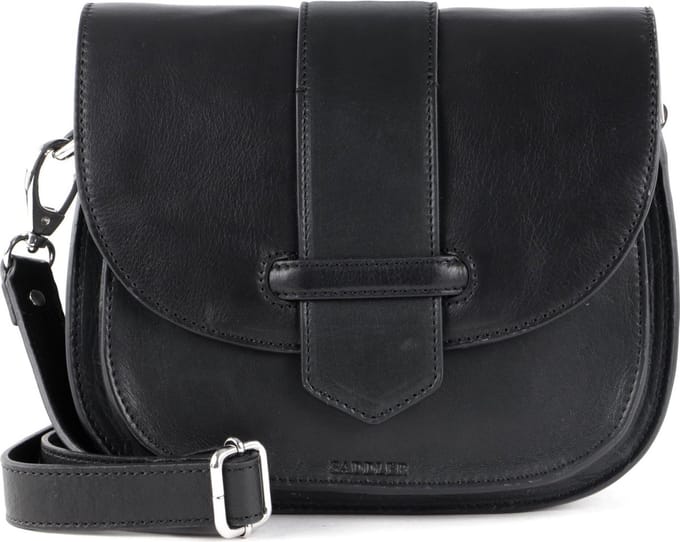 SADDLER Leren Schoudertas Charon Crossbody Bag Black Zwart