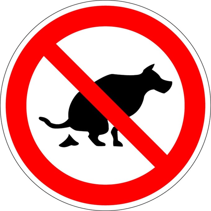 Verboden hondenpoep sticker 400 mm
