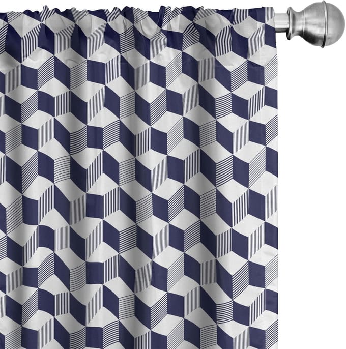 ABAKUHAUS nachtblauw – 2x voorhangpanelen van microvezel 75×245 cm