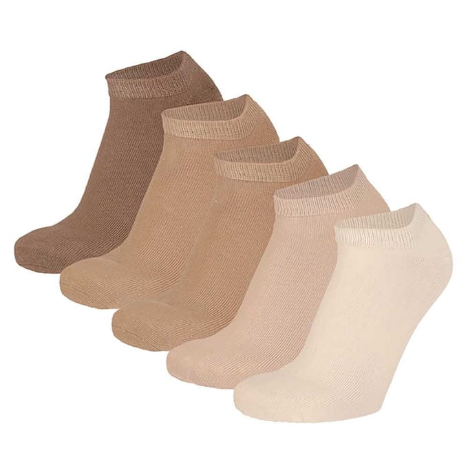 Dames sneakersokken - Beige - 5-Pak - Beige / 36/41