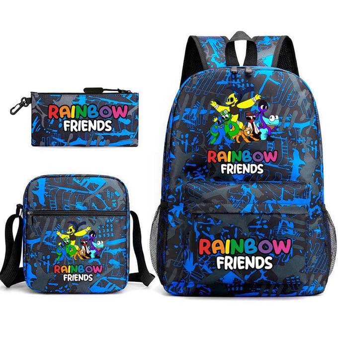 Rainbow Friends Omringende Rugzak Basisschoolleerling Sterrenhemel Schooltas Driesets 17 inch backpack