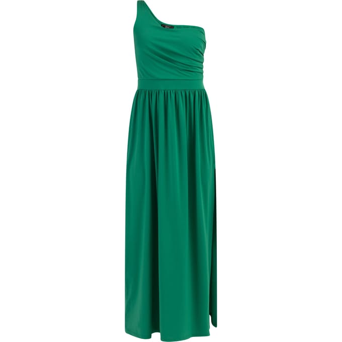 Faina Maxi-jurk met één schouder Dames Bosgroen