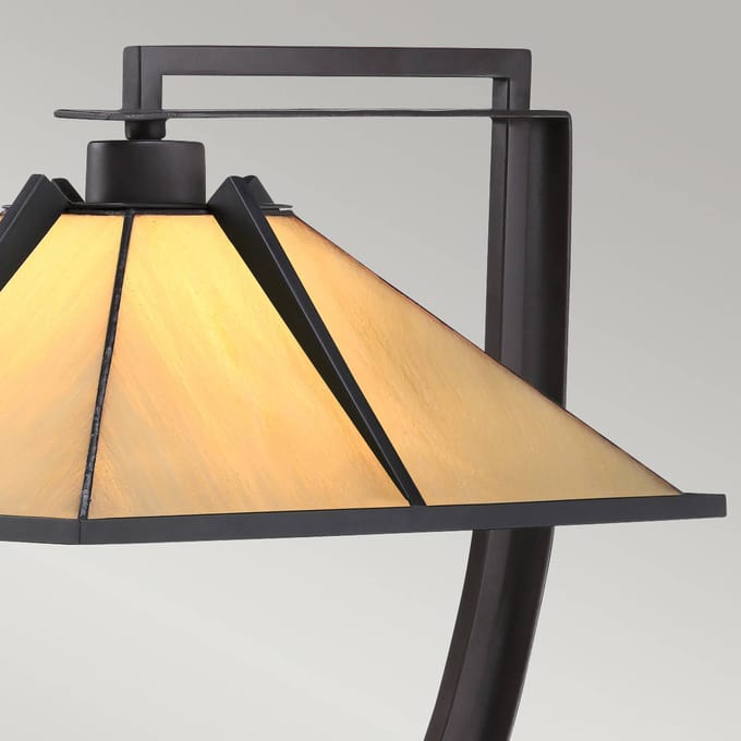 Quoizel Tiffany LED Tafellamp Pomeroy | 1X E27 Max 60W | Dimbaar | Western Bronze