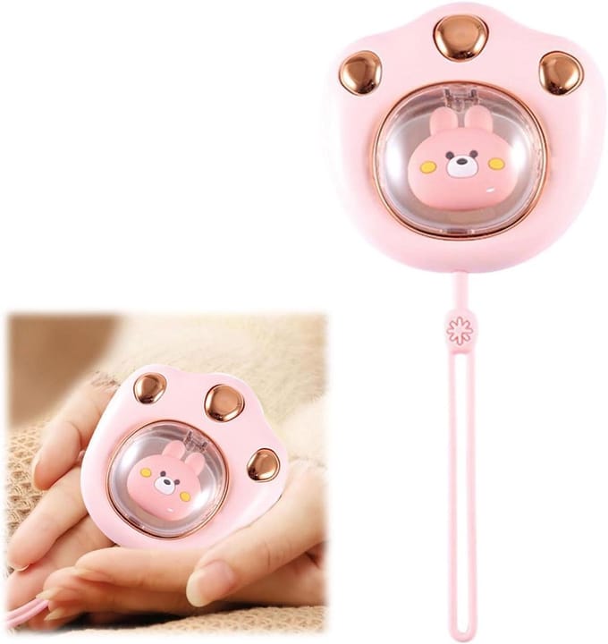 Elektrische handwarmer in roze - draagbare USB oplaadbare verwarming met 3 warmtestanden