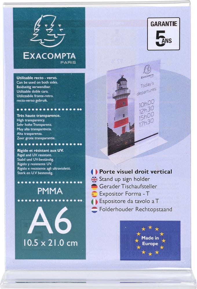 Exacompta 86158D 30x Porte-visuel droit v