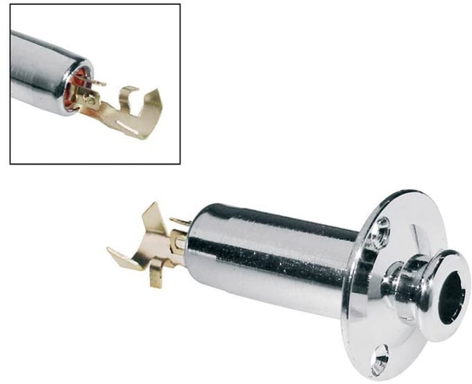 Boston EPJ-67-C Eindknop Output 4-Polig Jack met Jackplaat 6.3mm Chroom