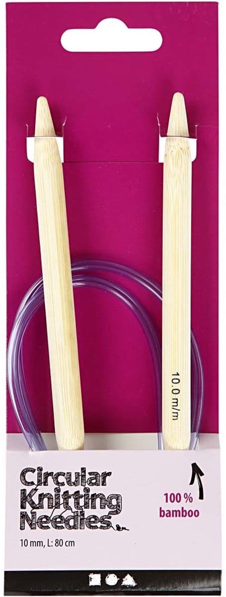 Rond breinaalden, L: 80 cm, afm 10 mm, 1 stuk