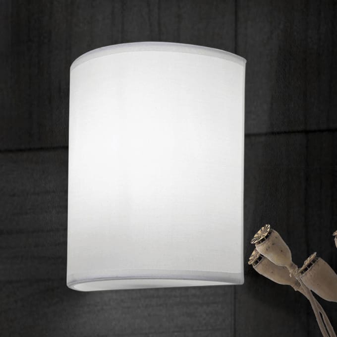 ORION Wandlamp UFO met linnen kap in wit