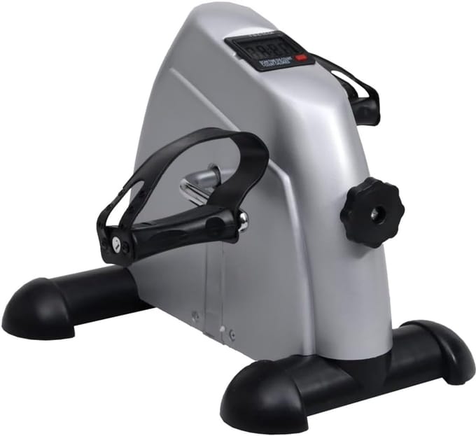 Mini Hometrainer - Fiets trainer - Cardio training - Verstelbare weerstand - 34.5 cm - Zilver