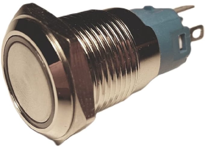 OTRONICÂ® Drukknop | Moment - puls | 12V LED Groen | RVS | 16mm